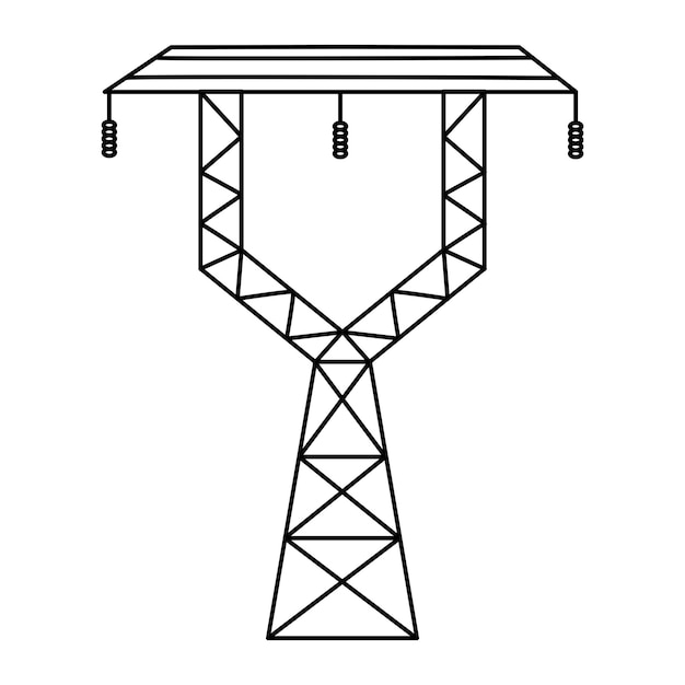 高電圧送電網のサポート ユーティリティ電気伝送ネットワークのベクトル イラスト 電力線は、白い背景で隔離