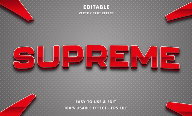 Supreme editable text effect with modern and simple style