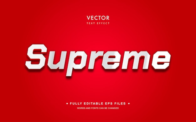 Vector supreme editable text effect