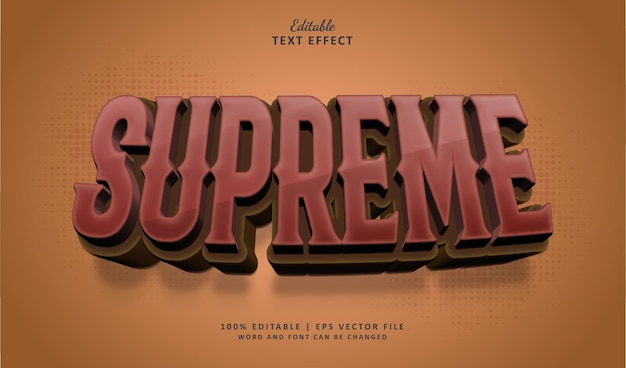 Supreme Edtiable text effect style 3d esport