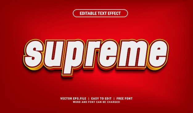 Supreme text effect editable style