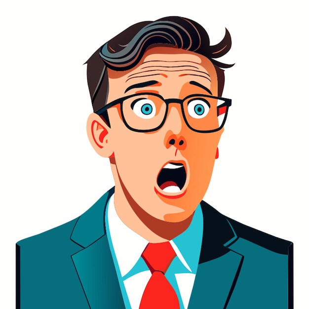 Suprised business man vector illustration