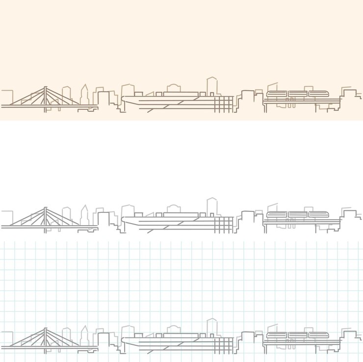 Vector surat hand drawn profile skyline