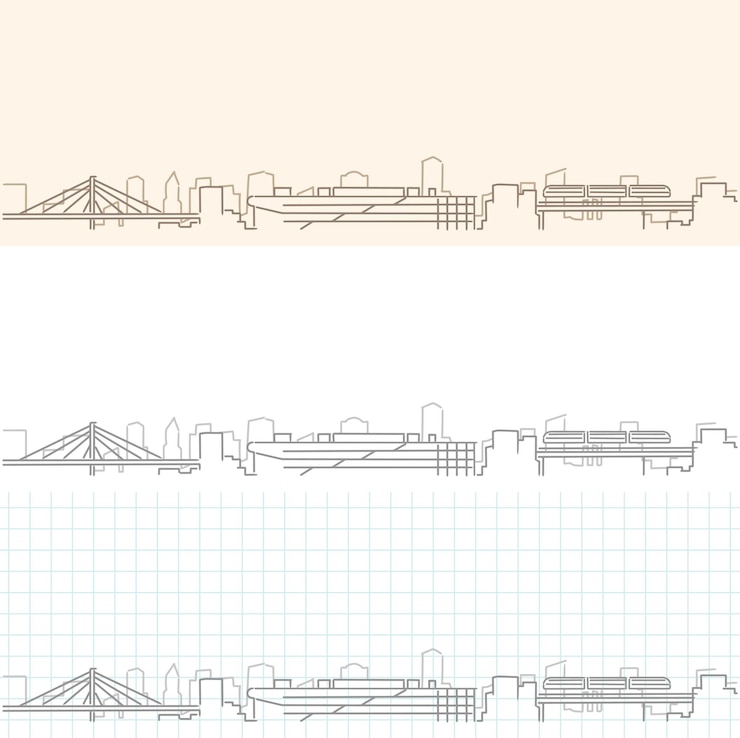 Vector surat hand drawn profile skyline