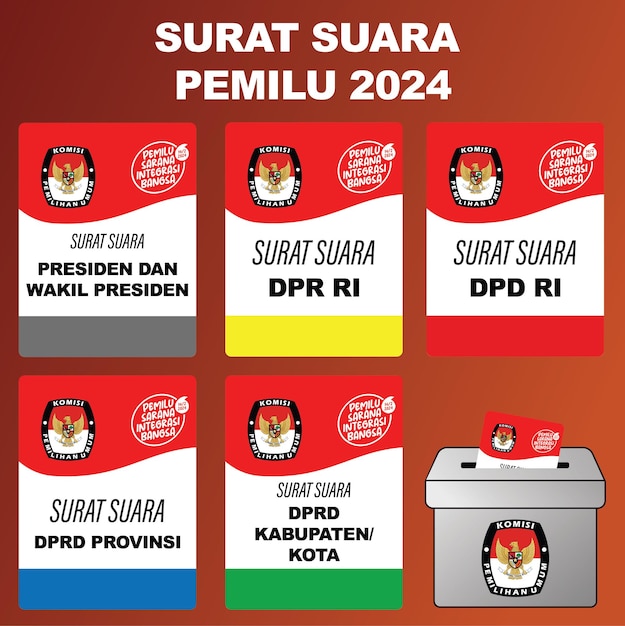 Vector surat suara pemilu 2024