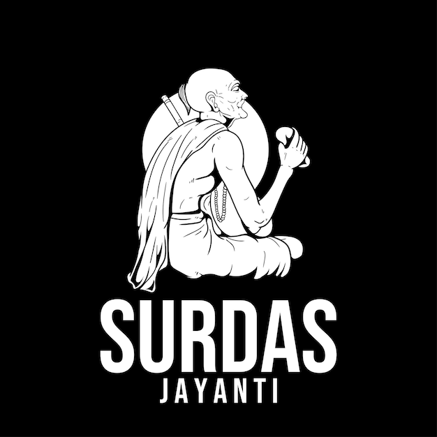 Surdas jayanti silhouette illustrazione vettoriale