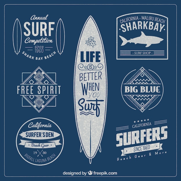 Vettore distintivi surf