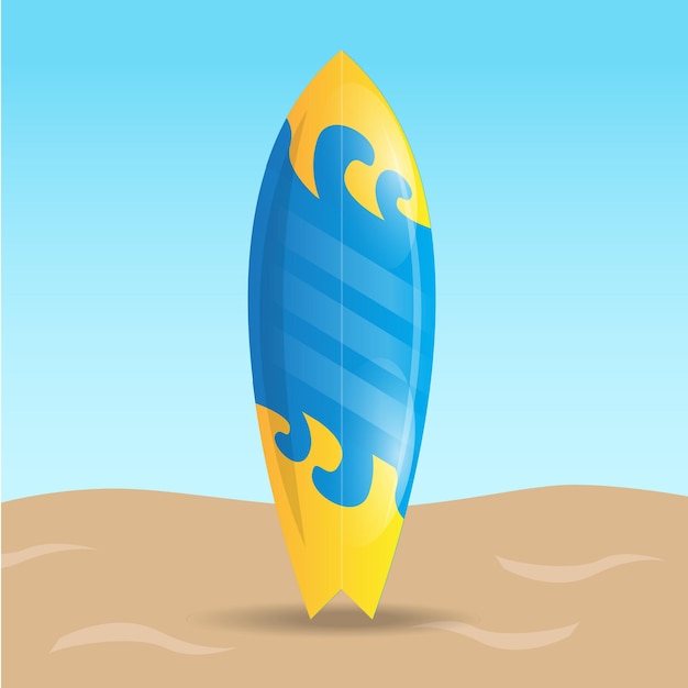 Vector surf board colorful