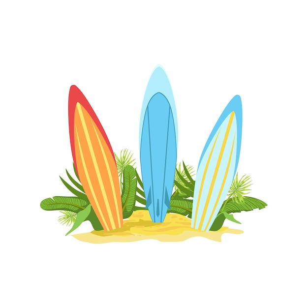 Vector surf boards hawaiian vacation classic symbol