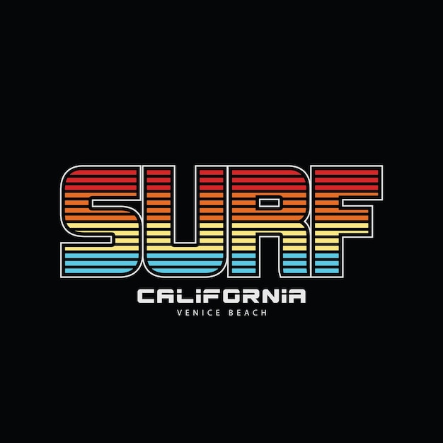 Surf Californië illustratie typografie perfect voor t-shirtontwerp