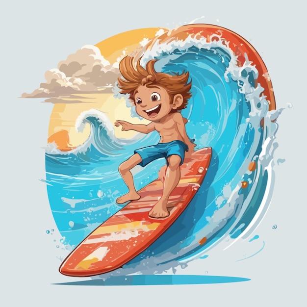 Vector surf cartoon vector on a white background