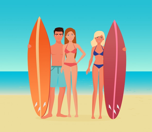 Surf group of people