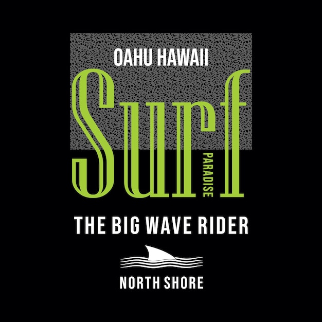 Surf hawaii ontwerp vector typografie graphics print etc premium vector