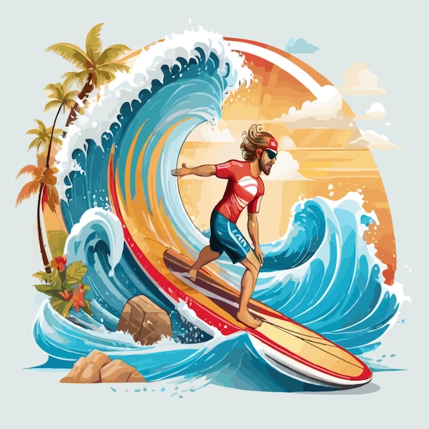 Vector surf illustration vector