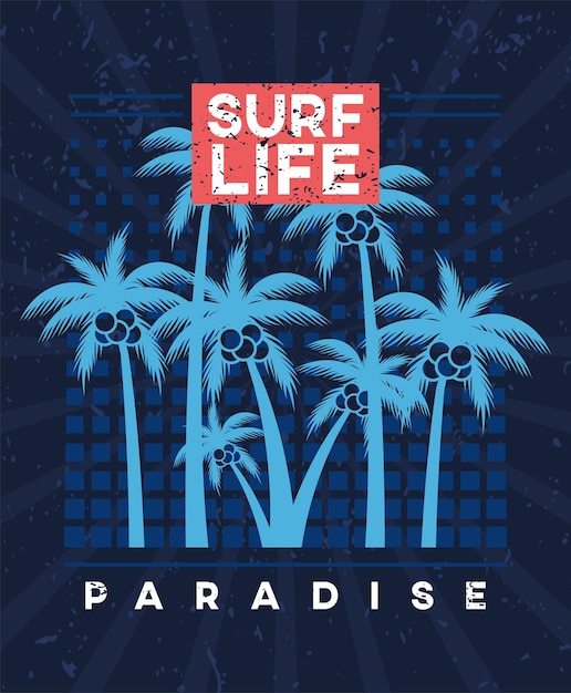 Surf life poster and apparel concept