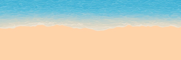 ベクトル 海岸の砂浜の上からのサーフラインのパノラマ