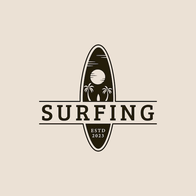 Vector surf logo with the title'surfing '