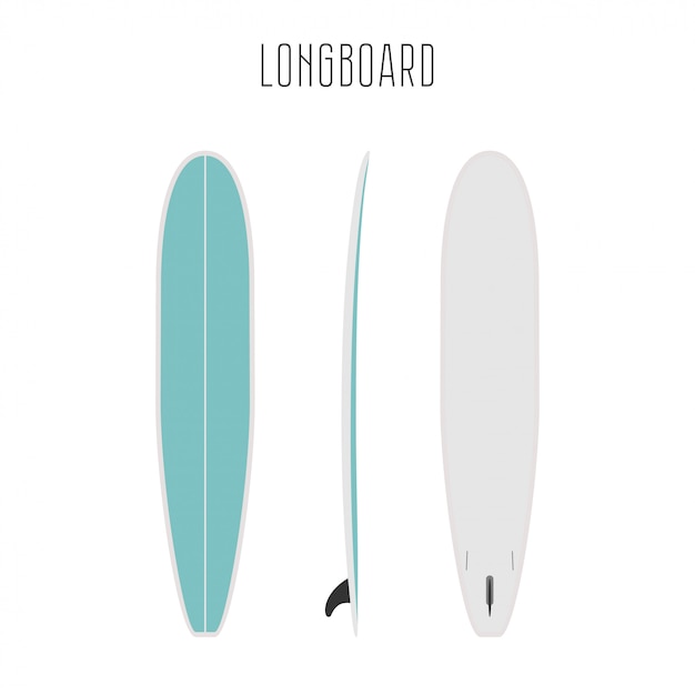 Surf long board with three sides