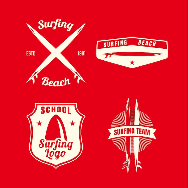 Surf sport pakket logo collectie