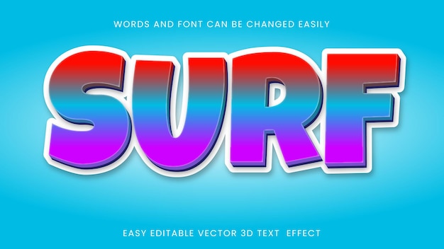 Surf text effects style