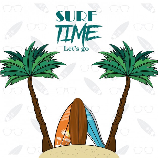 Surf time theme poster