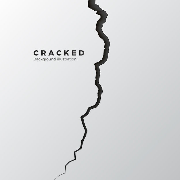 Vector surface cracked ground. sketch crack texture. split terrain after earthquake. illustration