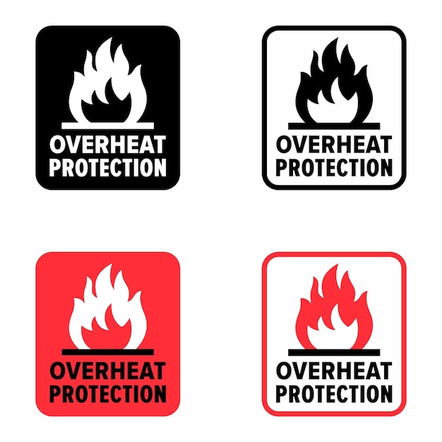 Surface overheat protection information sign