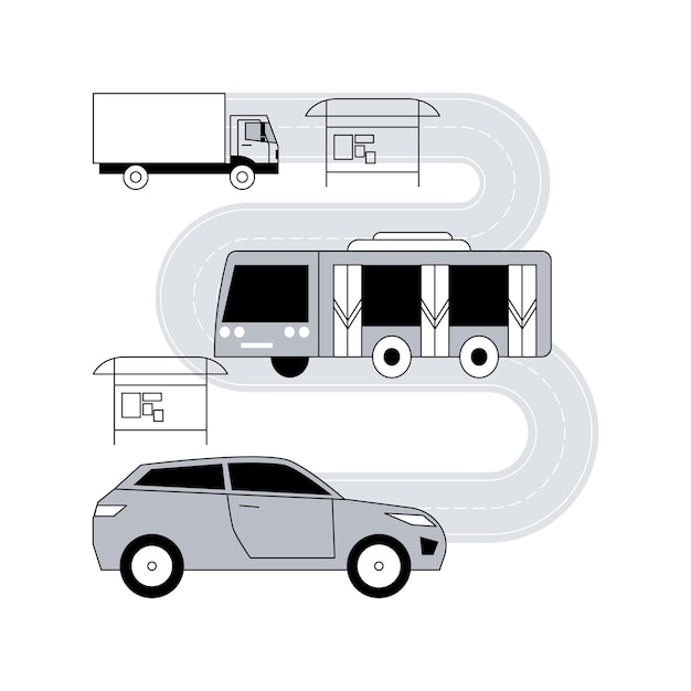 Vector surface transport abstract concept vector illustration