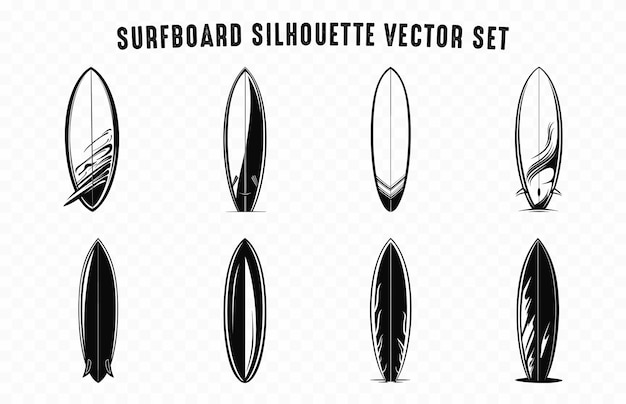 Surfboard Outline Vector Art icoon Set Surfboard schets Silhouet