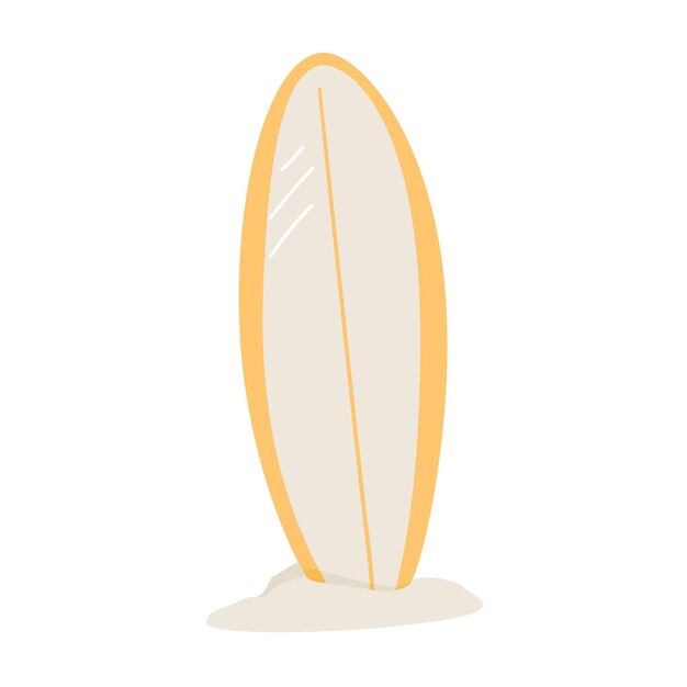 Icona della silhouette della tavola da surf stile piatto semplice moderno e minimale simbolo del segno della spiaggia da surf o disegno vettoriale del logo illustrazione vettoriale