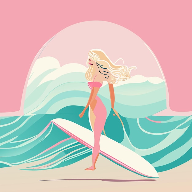 surfboard vector illustration flat