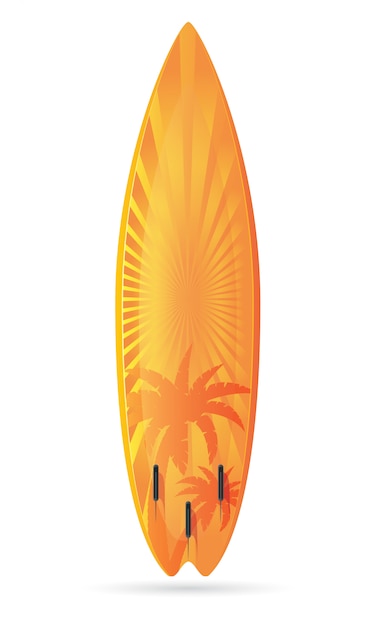 Surfboard with a landscape vector illustration