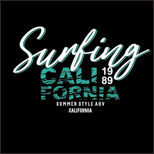 Surfen californië ontwerp typografie grunge achtergrond vector ontwerp tekst illustratie teken t-shirt afbeeldingen afdrukken