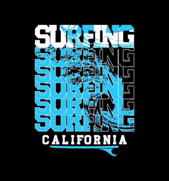 surfen Californië vector typografie graphics afdrukken enz