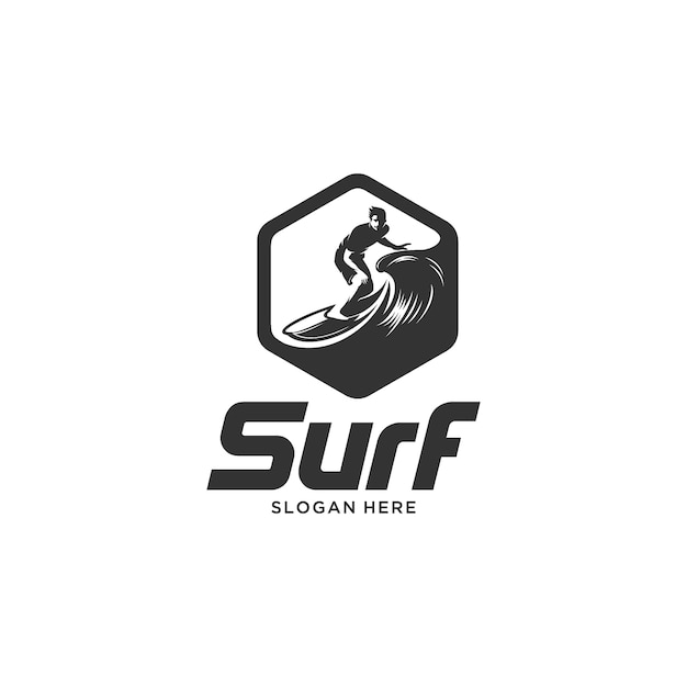 Surfen embleem silhouet logo illustratie