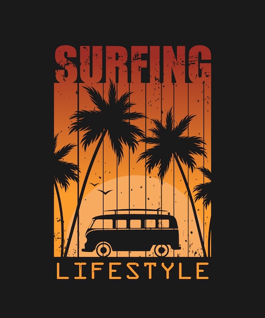 Surfen levensstijl illustratie