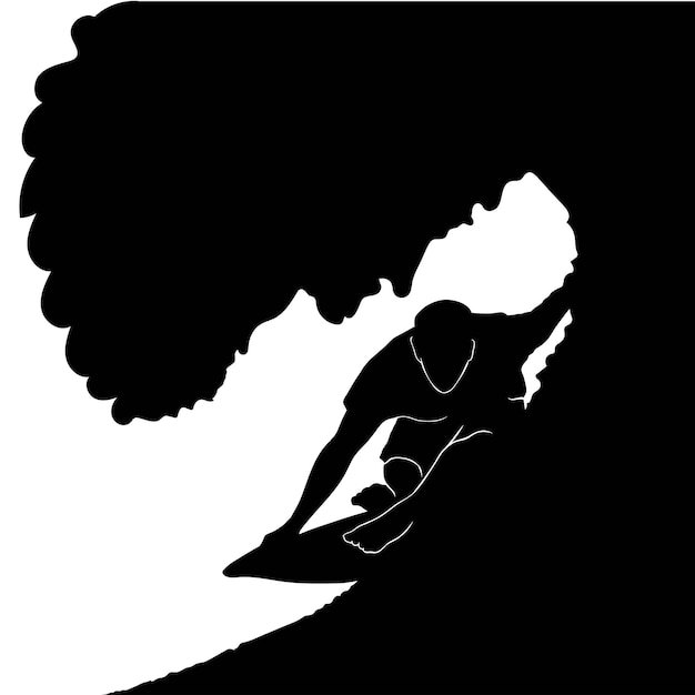 surfen silhouetten vector illustratie geïsoleerd