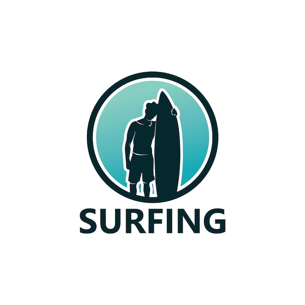 Surfen sport logo sjabloonontwerp