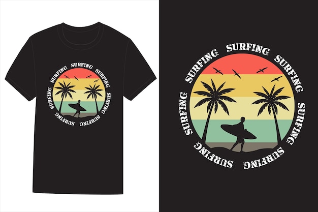 Surfen T-shirt Retro Design