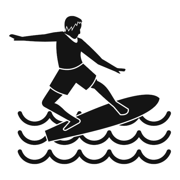 Vector surfer man icon simple illustration of surfer vector icon for web