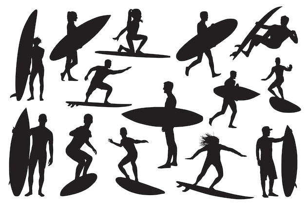 Vector surfer silhouette