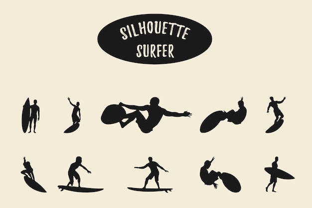 Surfer silhouetten Surfen silhouet