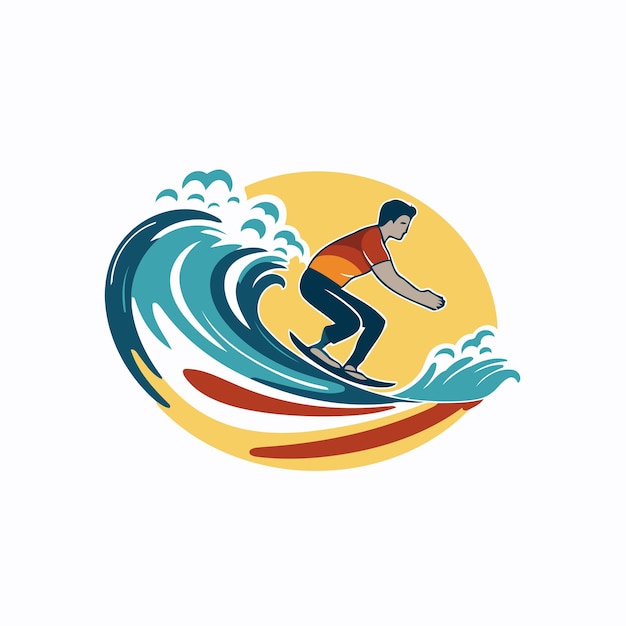 サーファー・ベクトル・ロゴのテンプレート サーファーのアイコン ベクトル・イラスト