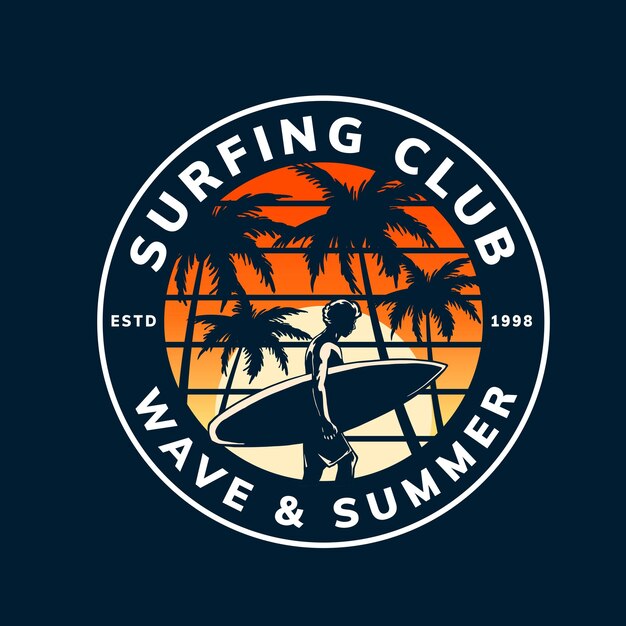 Vector surfing badge design