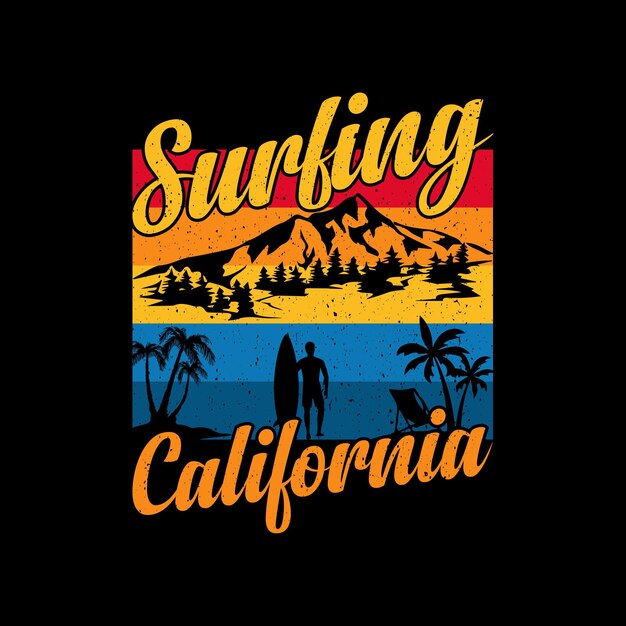 Surfing Beach Tshirt Design