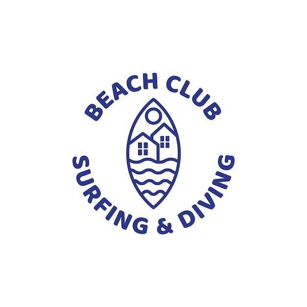 Surfing Board City Logo