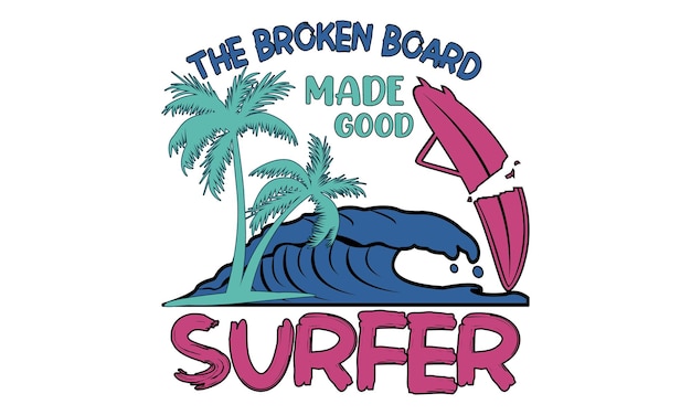 Surfing California Malibu Beach T-shirts Design.