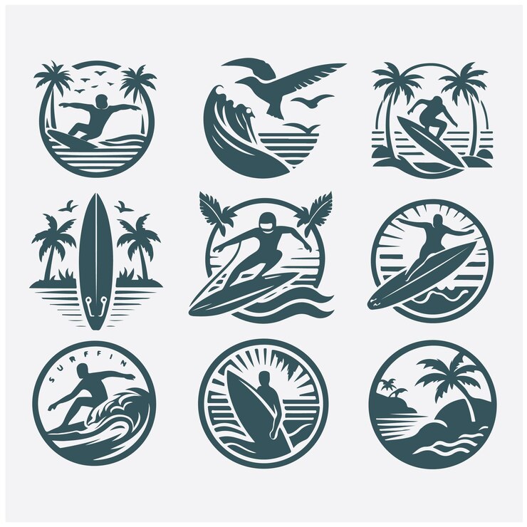 Vector surfing collection logo