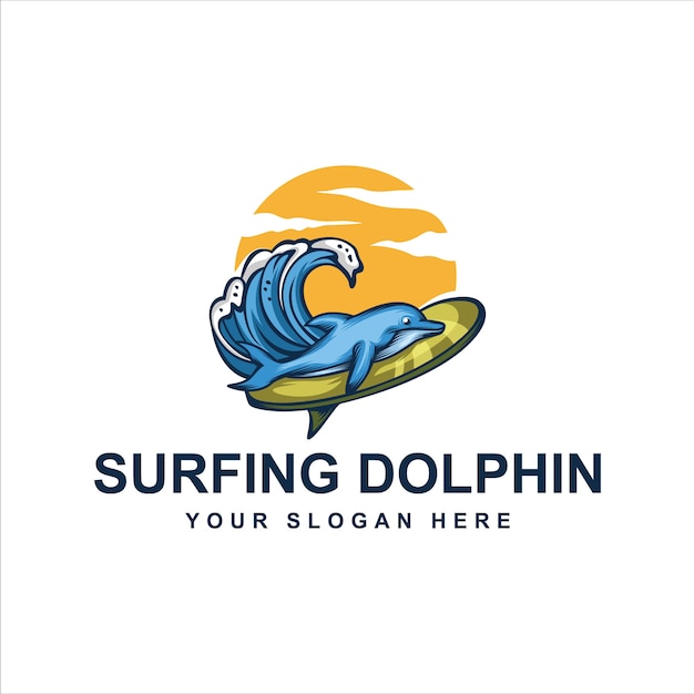 surfing dolphins logo 