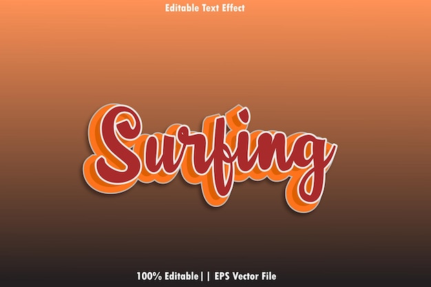 Vector surfing editable text text gradient style